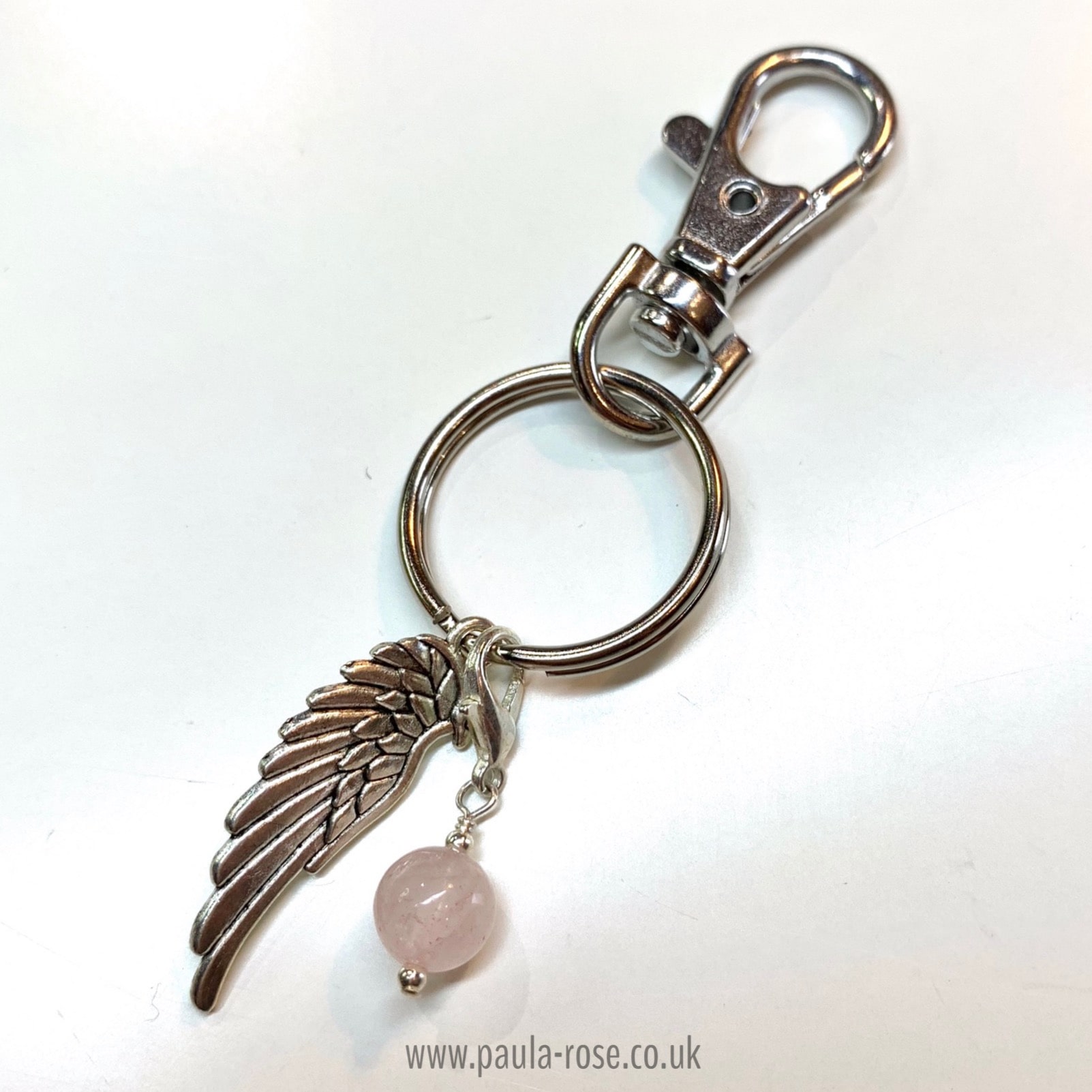 Pearl Keychain Birthday White, Pink Pearl Angel Wing Guardian Angel Keyring with Organza Bags and Thank You Tags for Christmas 20 Pieces Gift Keychains Angel Pendant Keychain Wedding 