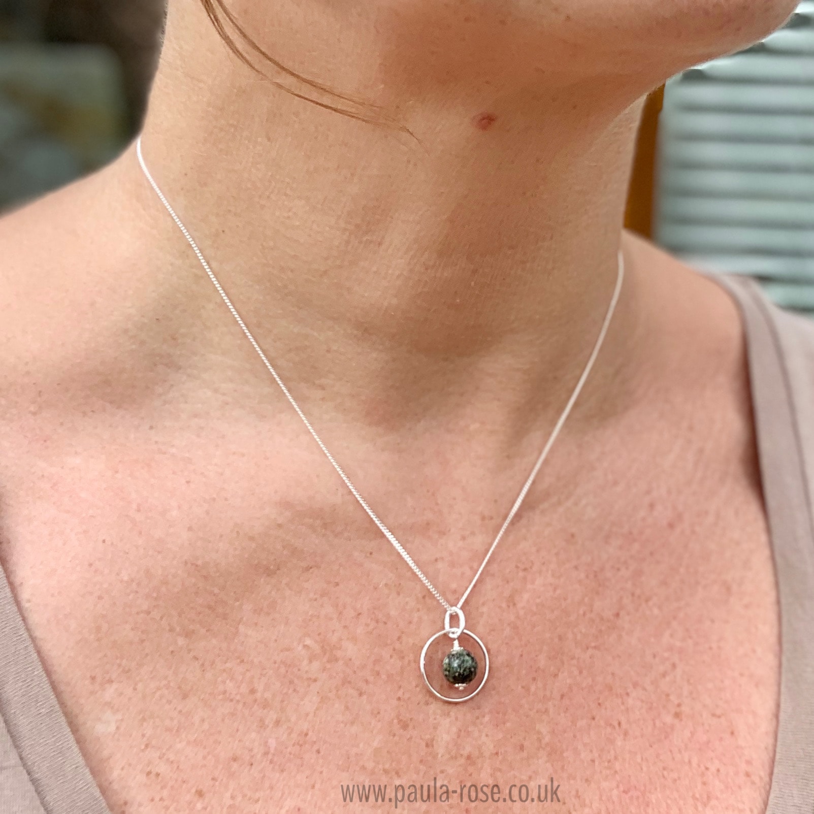 Sacred Circles STONEHENGE Preseli Bluestone ~ Sterling Silver necklace