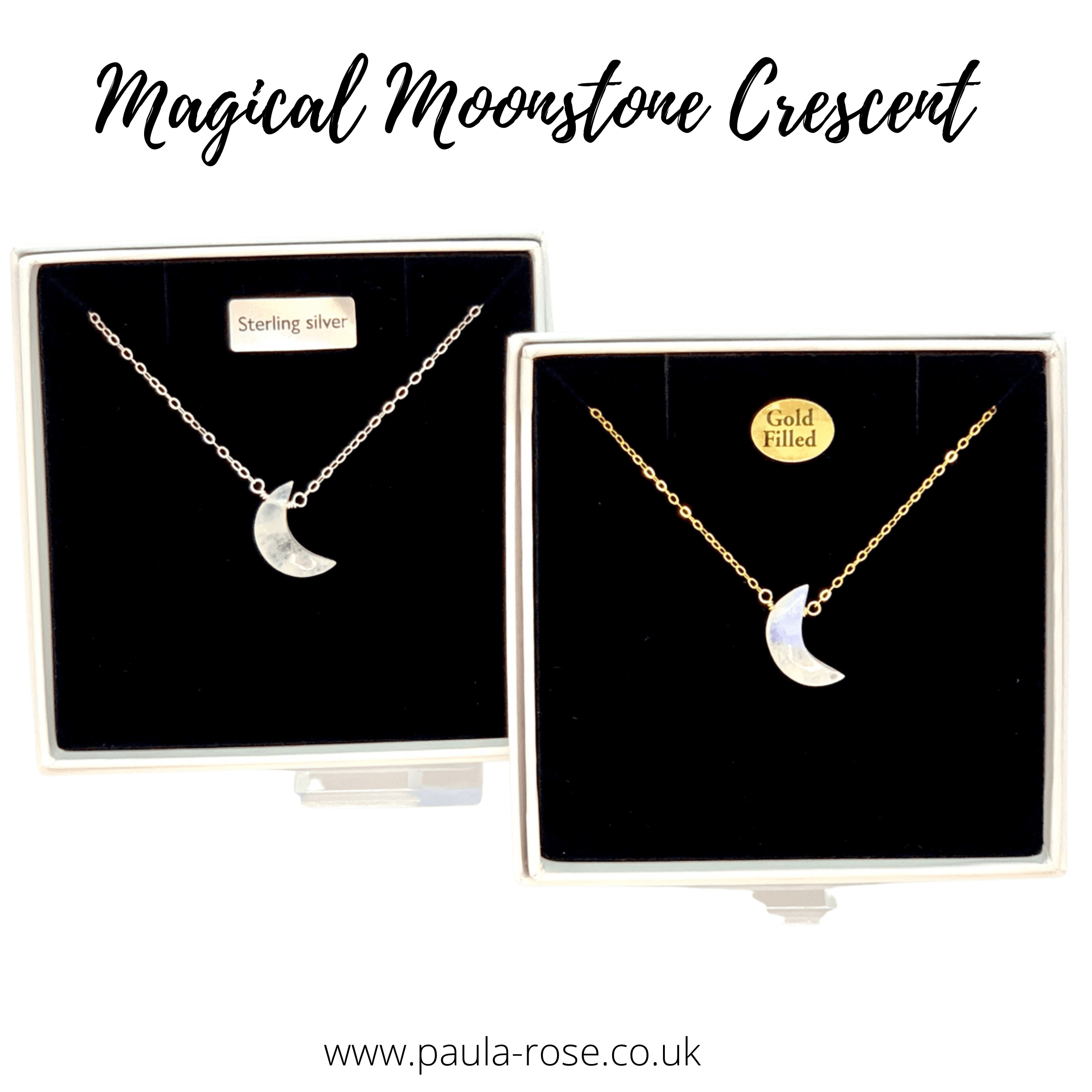 🌜SOLD OUT🌛Moonstone CRESCENT pendants: Sterling SILVER or 14ct